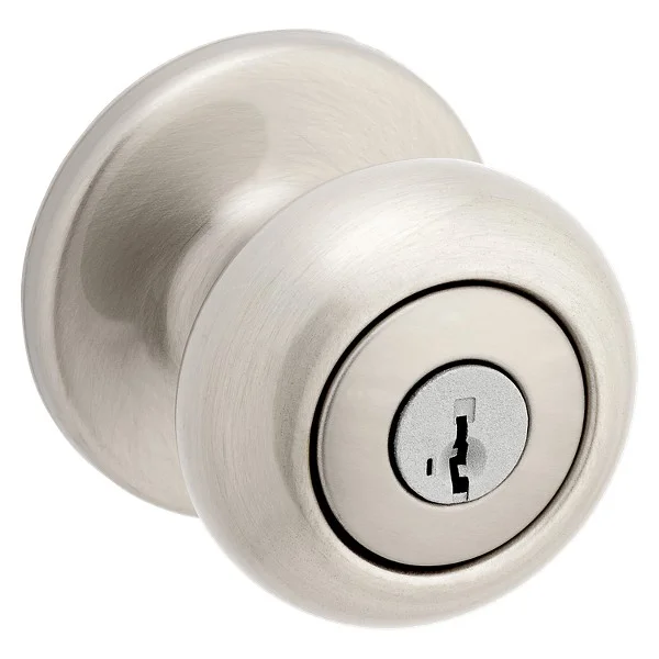 Kwikset Cove keyed entry knob in satin nickel