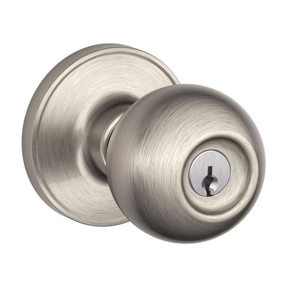 Schlage Jannell keyed entry knob in satin nickel