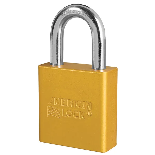 American Lock 1205-series solid aluminum padlock with a boron alloy steel shackle