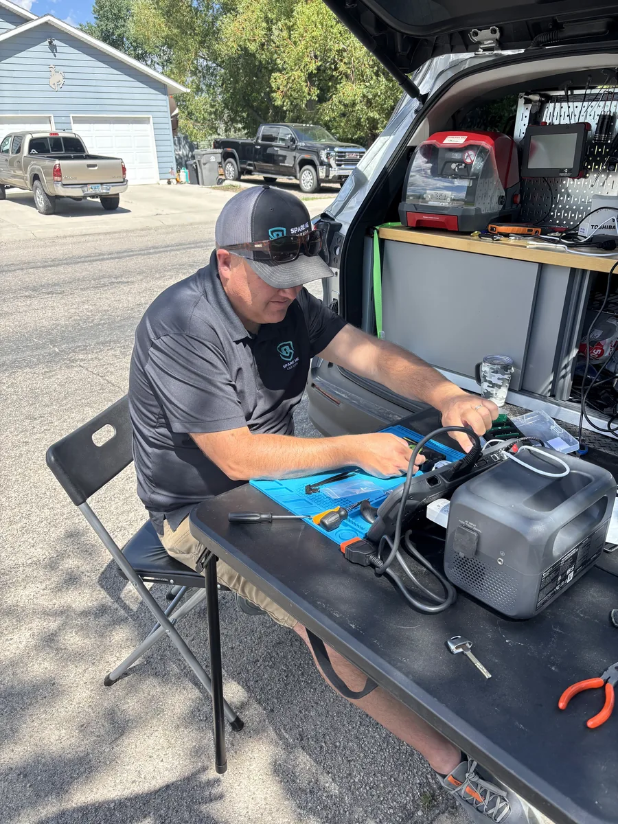 Spare Me locksmith on a mobile job serving Lander